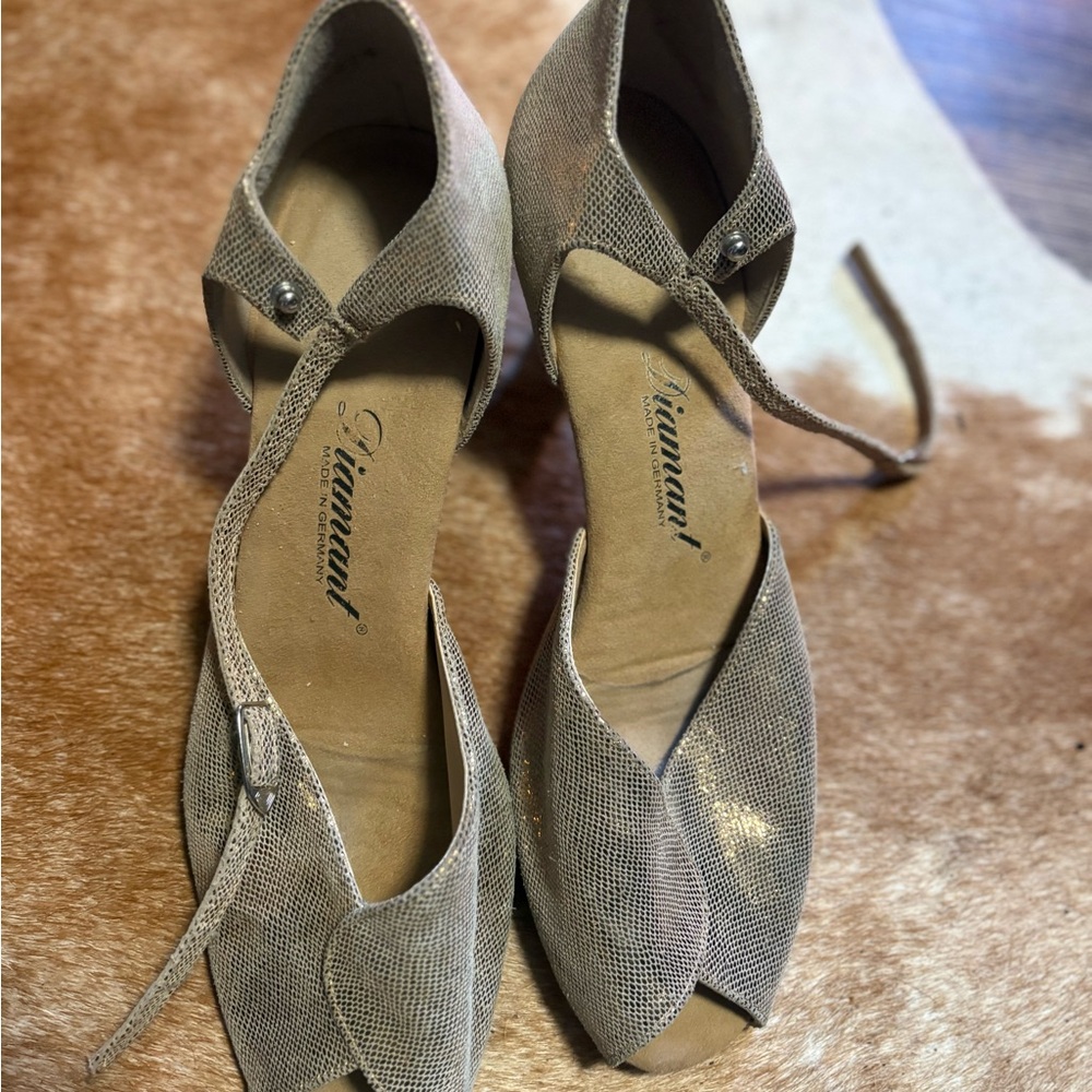 Women's Gold Diamant Ballroom Shoes